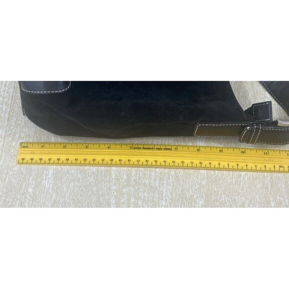 Preston & York Black Genuine Suede Crossbody/ Shoulder Handbag - Picture 8 of 11